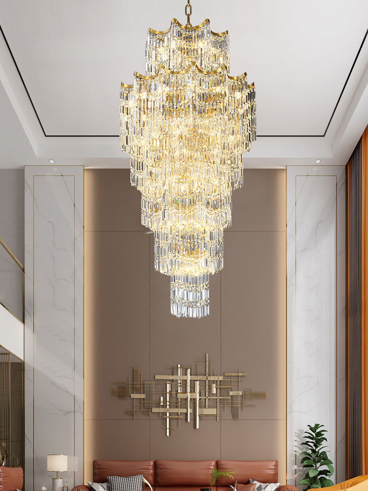 Elegant Crystal Chandelier for Duplex Villas-Joyfuzzy