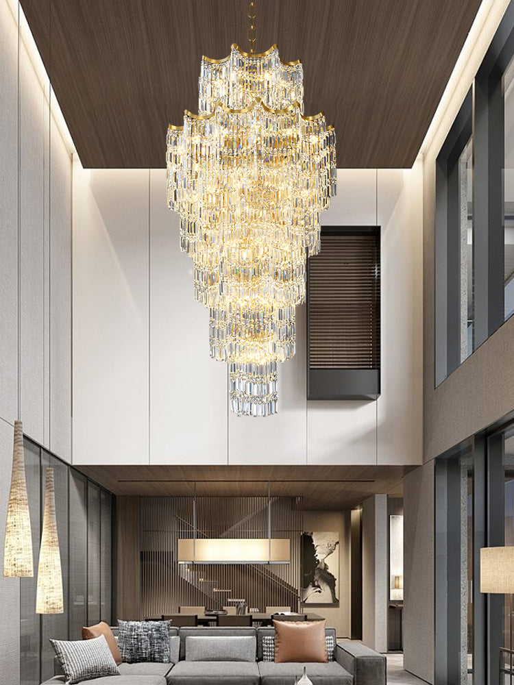 Elegant Crystal Chandelier for Duplex Villas-Joyfuzzy