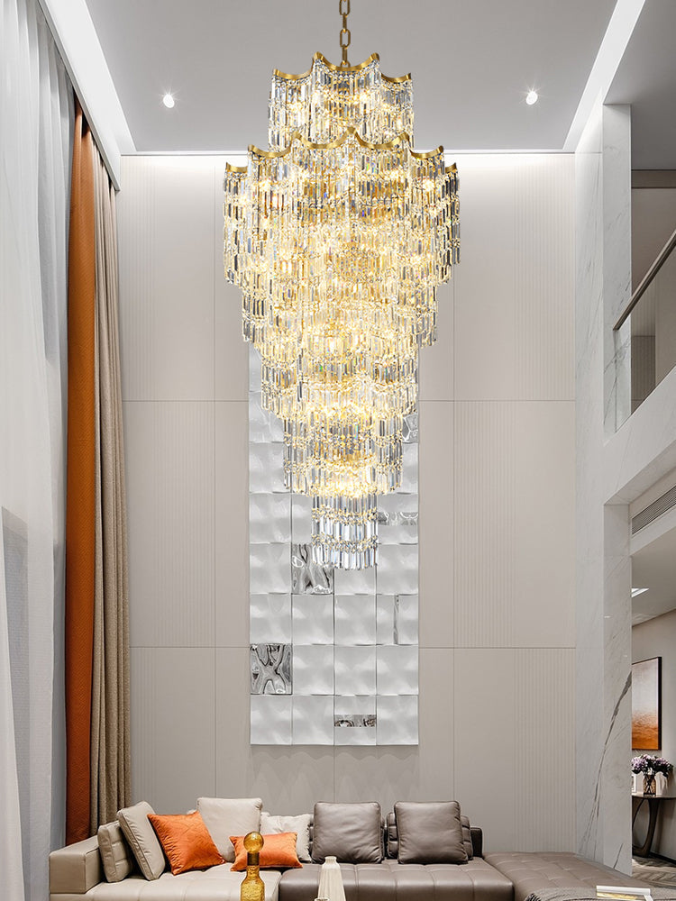 Elegant Crystal Chandelier for Duplex Villas-Joyfuzzy