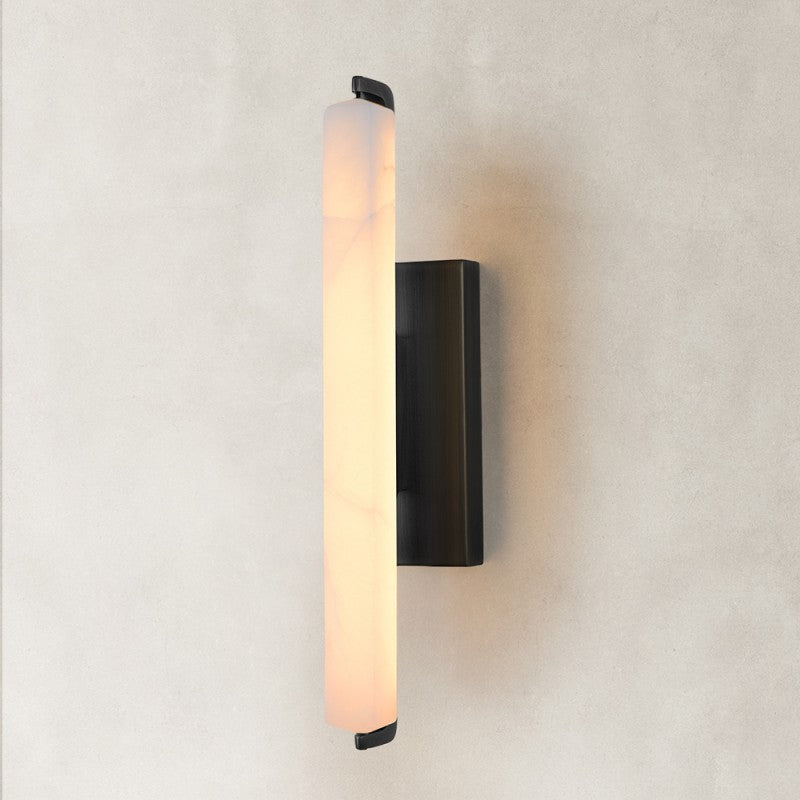 Elen Alabaster Single Vertical Wall Sconce 19"H