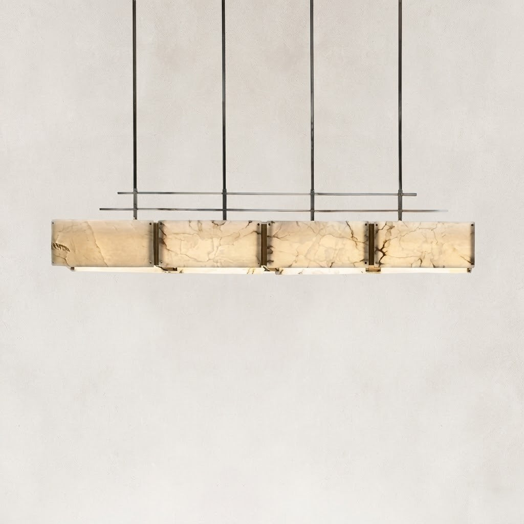 Elena Natural Alabaster Linear chandelier 47"L