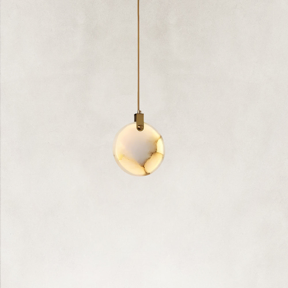 Ethereal Natural Alabaster Globe 1-Light Pendant 9.8“D
