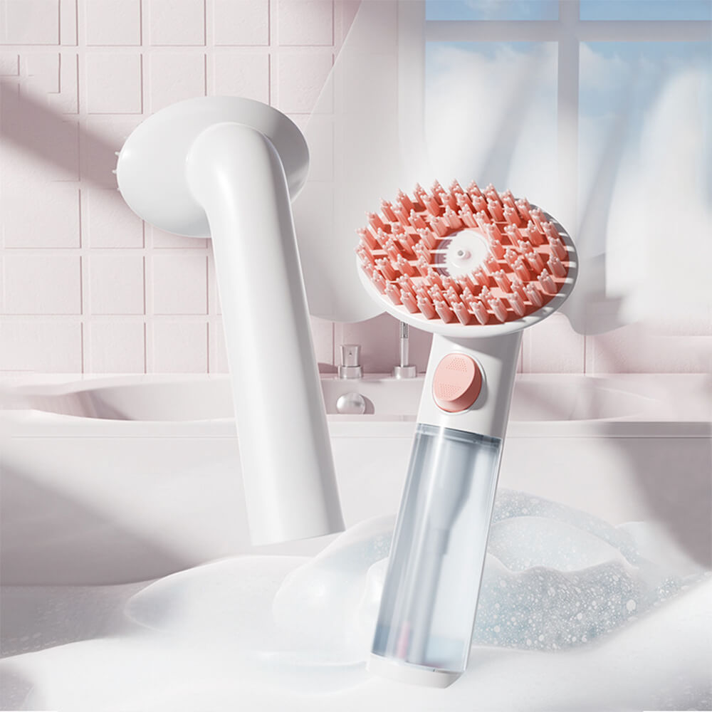2 In 1 Shampoo Dispenser & Massage Frother Dog Bath Brush