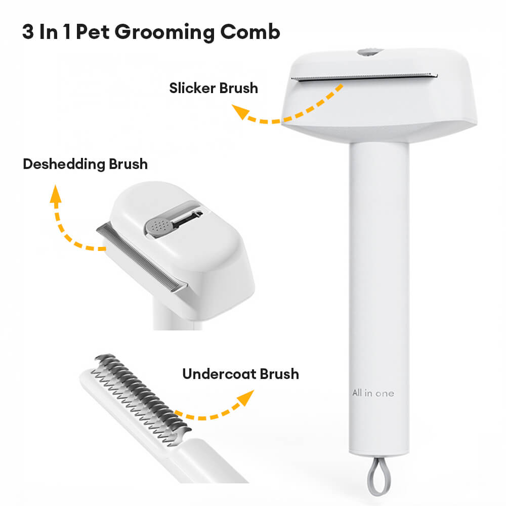 3 In 1 Deshedding Brush Pet Hair Grooming Comb
