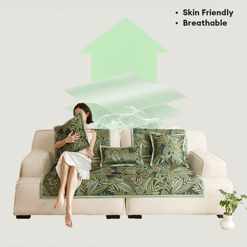 All-Season Cooling Pastoral Floral Couch Cover