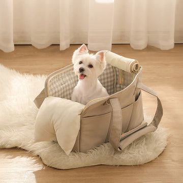 Stylish Plaid Travel-Friendly Dog & Cat Carrier Bag