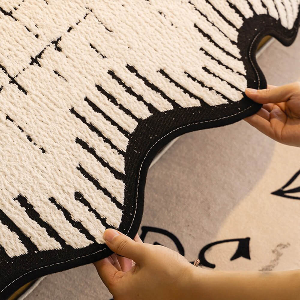 Soft Thickened Plush Couch Cover with Irregular Wave Edges