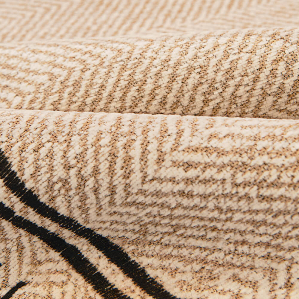 Non-Slip Herringbone Chenille Couch Cover with Wavy Edges