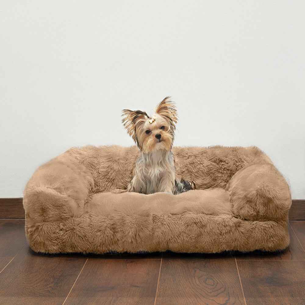 Fluffy Plush Thickened Cozy Pet Calming Bed Dog Cat Sofa Bed
