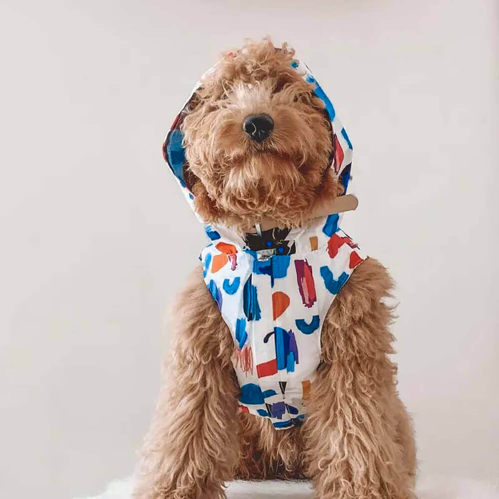 Reversible Waterproof Dog Rain Coats - Graffiti & Iridescent