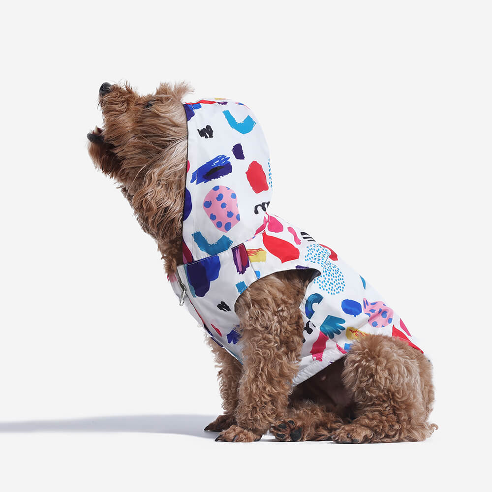 Reversible Waterproof Dog Rain Coats - Graffiti & Iridescent