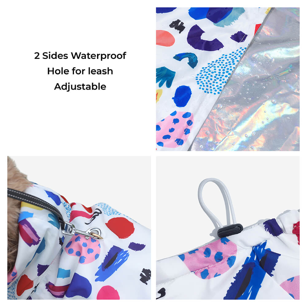 Reversible Waterproof Dog Rain Coats - Graffiti & Iridescent