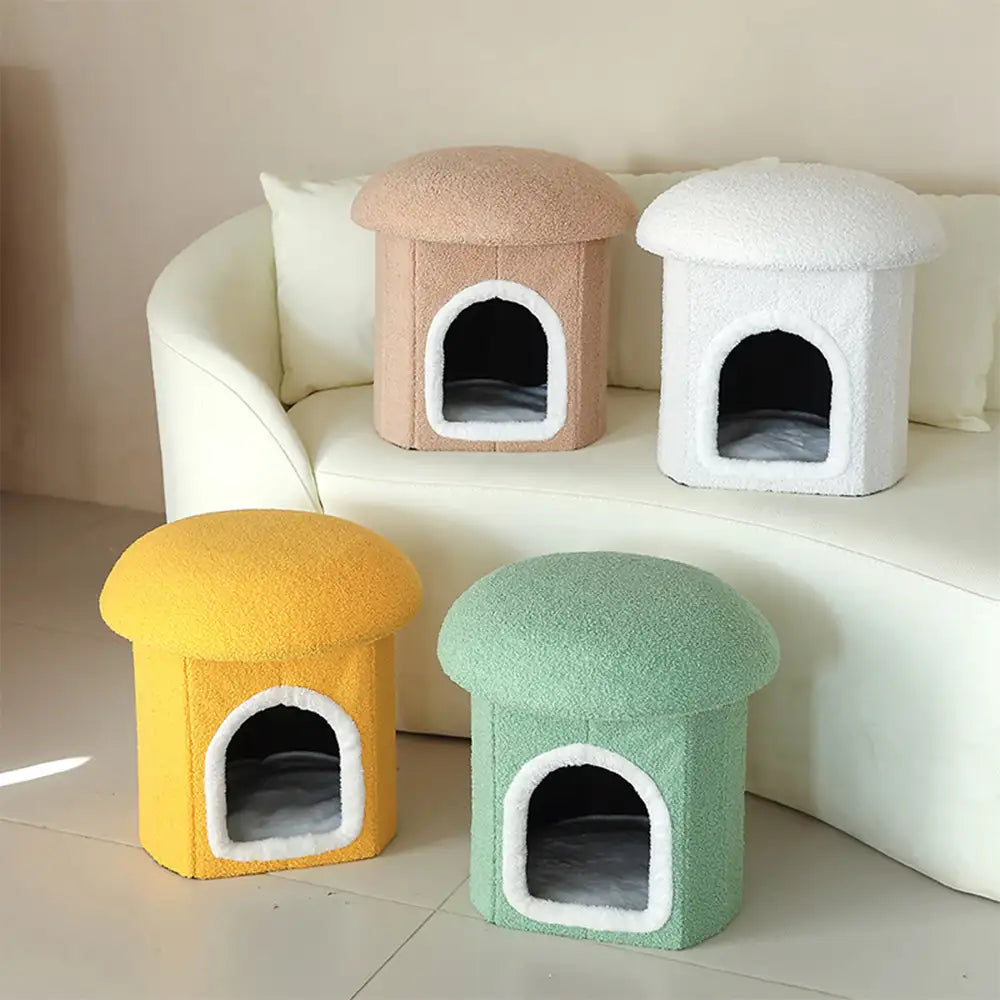 Portable Home Ottoman Pet House Foldable Condo Cat Cave