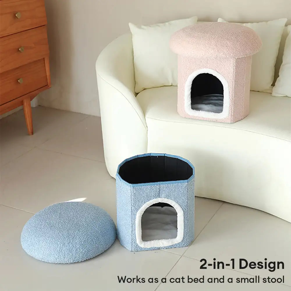 Portable Home Ottoman Pet House Foldable Condo Cat Cave