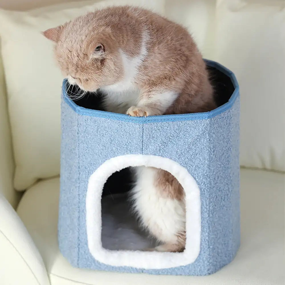 Portable Home Ottoman Pet House Foldable Condo Cat Cave