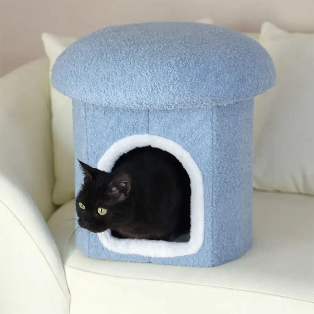 Portable Home Ottoman Pet House Foldable Condo Cat Cave