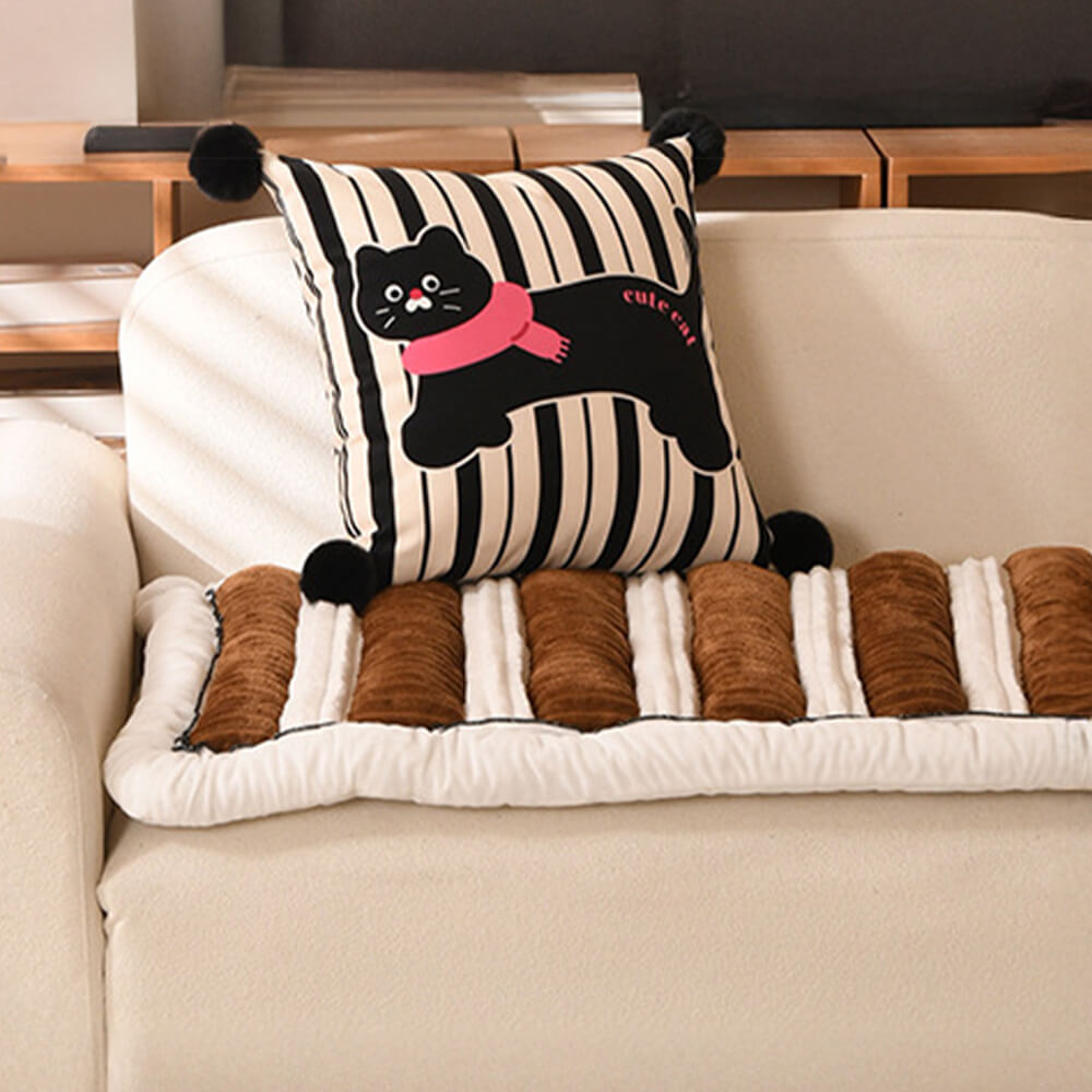 Comfort Plush Thickened Striped Non-Slip Couch Cover