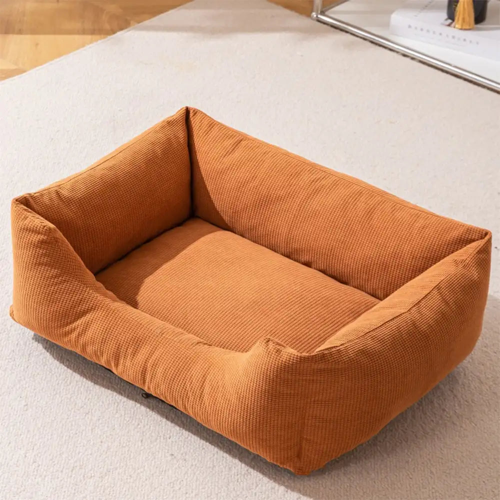Corduroy Scratch-Resistant Breathable Detachable Comfort Dog Bed