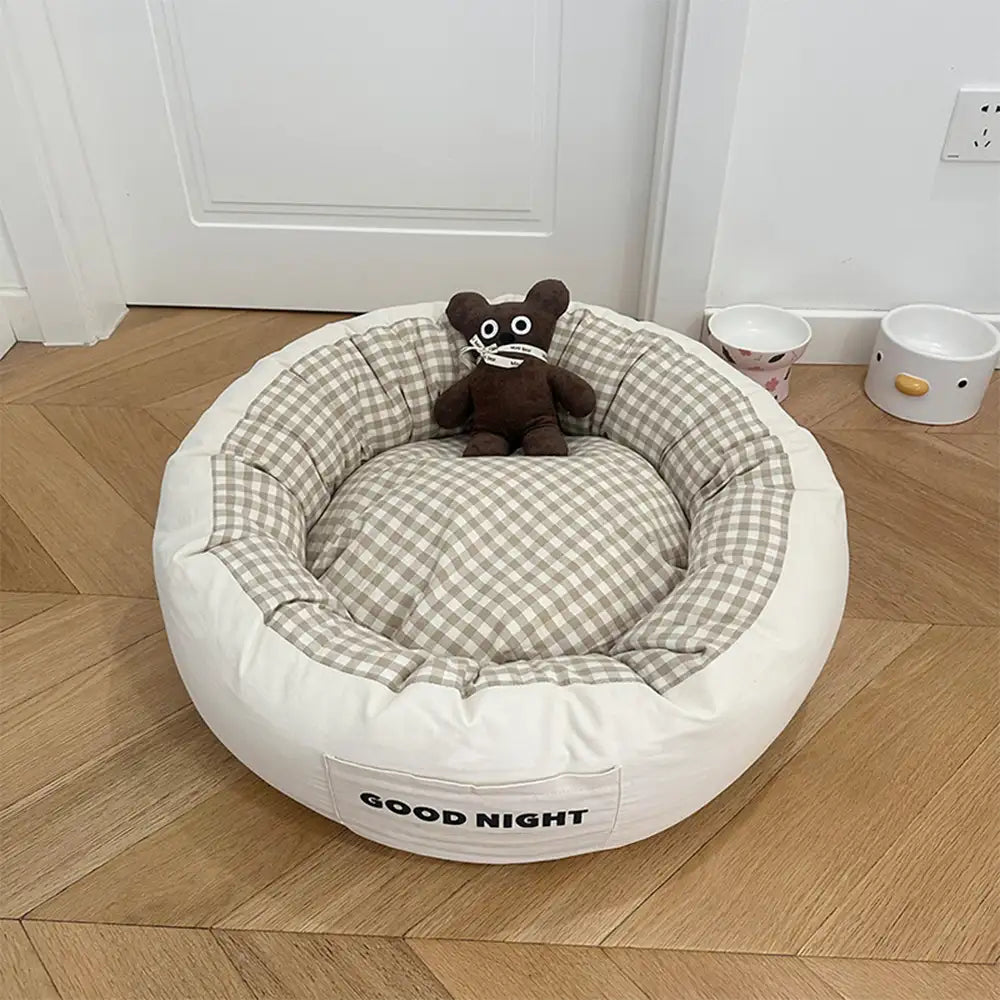 Goodnight Deep Sleep All-around Calming Dog Bed with Bear Toy