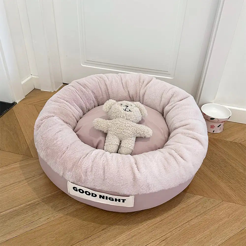 Goodnight Deep Sleep All-around Calming Dog Bed with Bear Toy