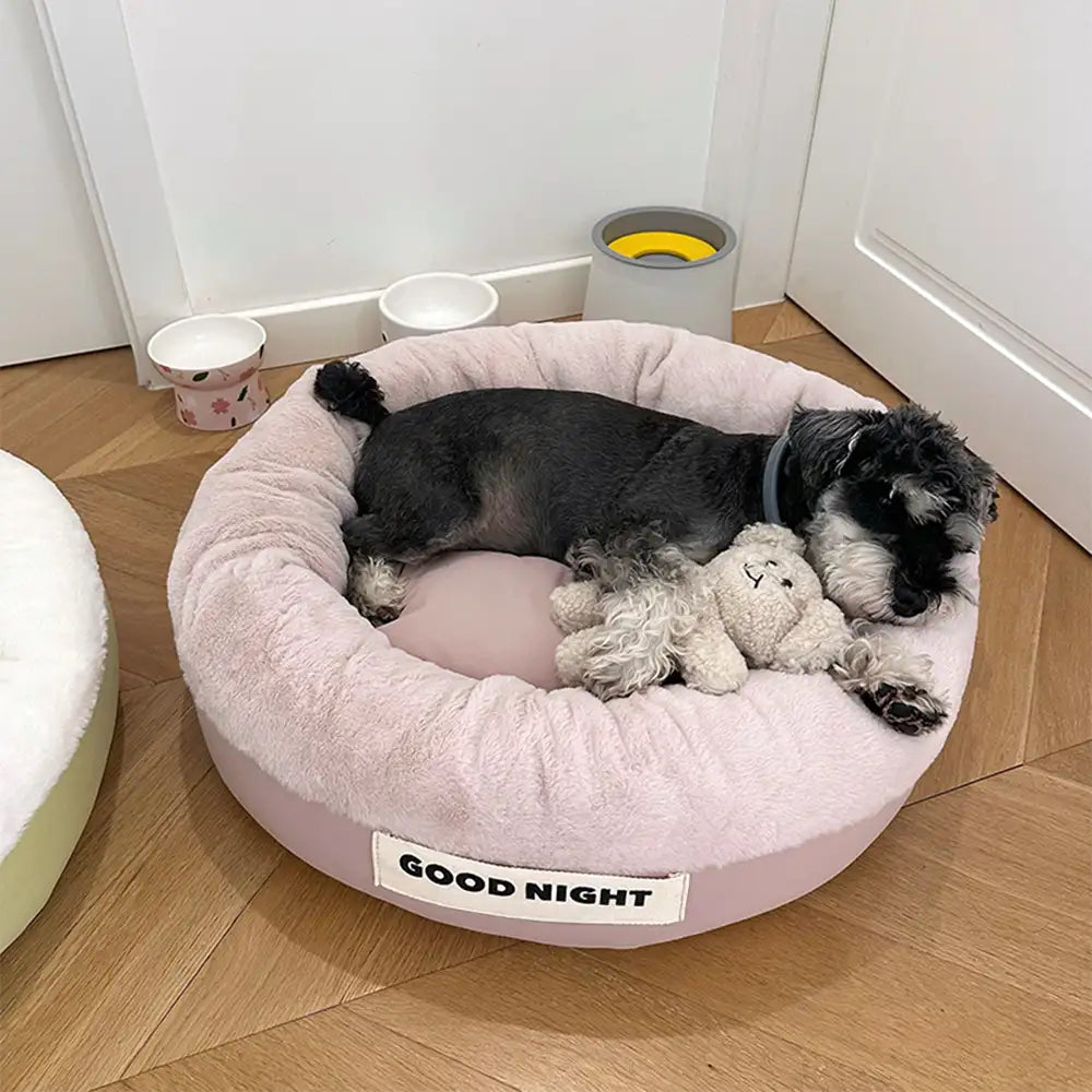 Goodnight Deep Sleep All-around Calming Dog Bed with Bear Toy