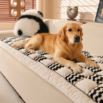 Handmade Plush Checkerboard Pet Mat Comfortable Couch Cover