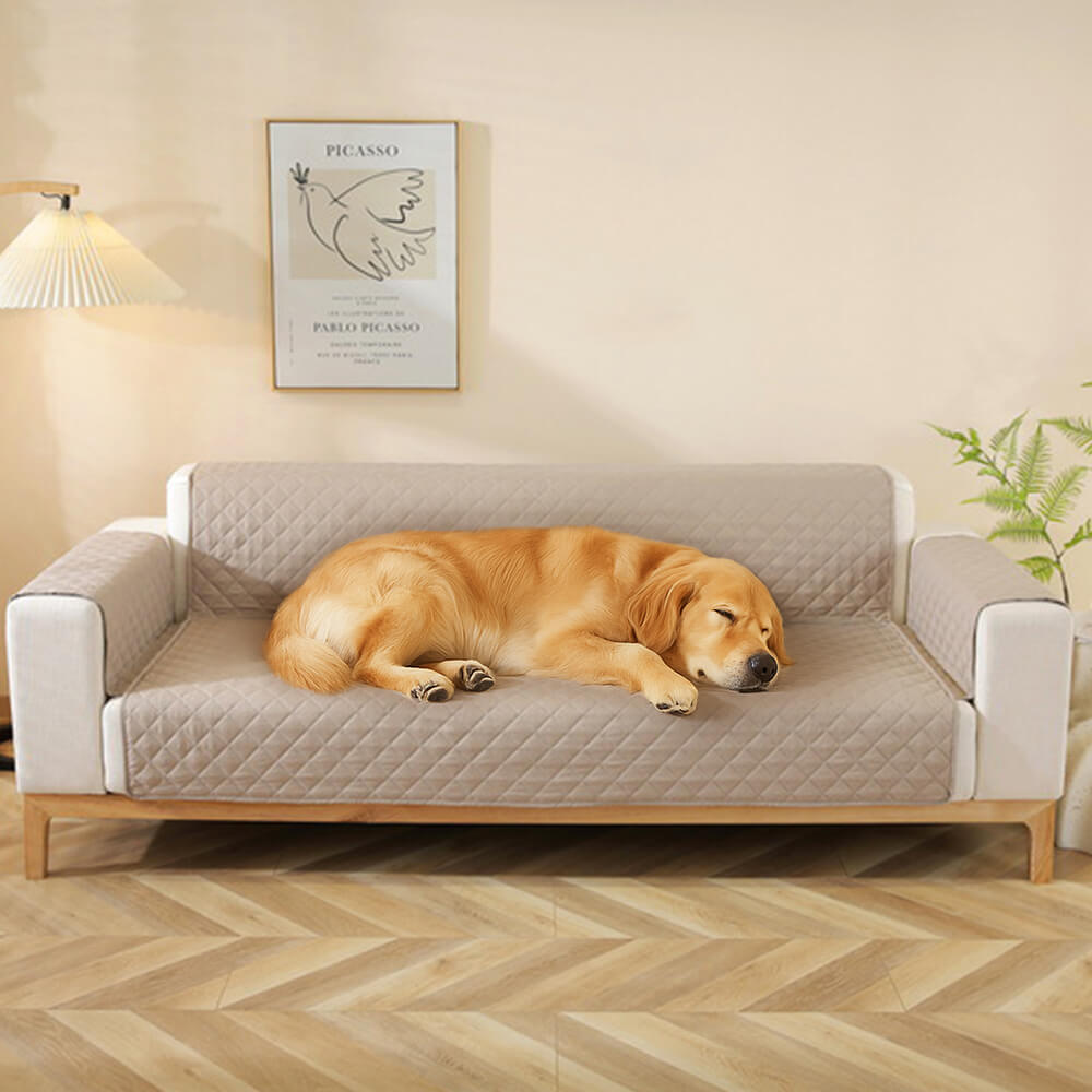 Modern Diamond One-Piece Sofa Protector Water-resistant Non-Slip Couch Cover with Armrest