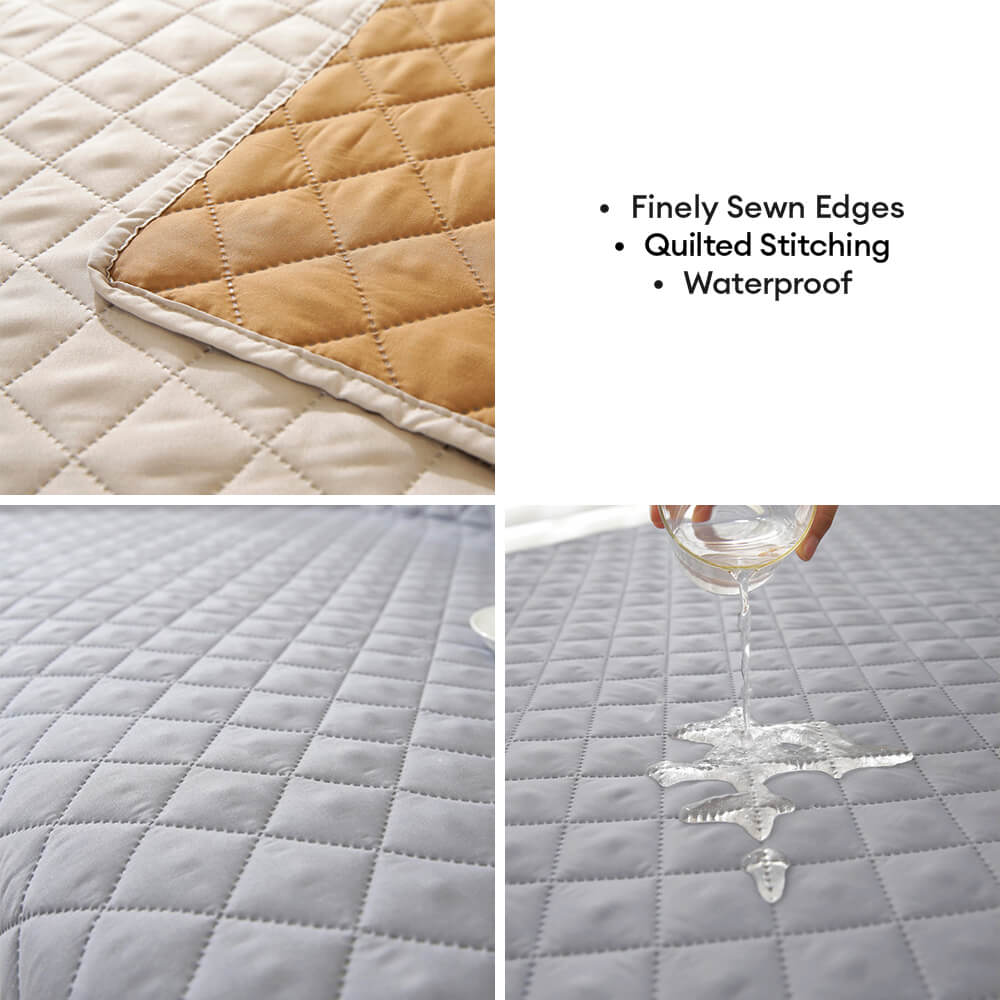 Modern Diamond One-Piece Sofa Protector Water-resistant Non-Slip Couch Cover with Armrest