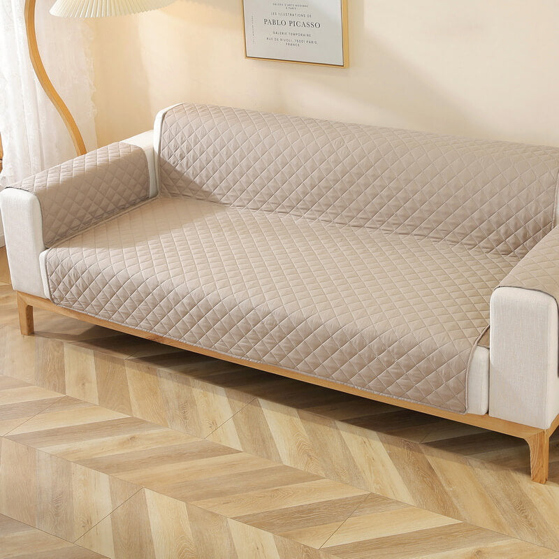 Modern Diamond One-Piece Sofa Protector Water-resistant Non-Slip Couch Cover with Armrest