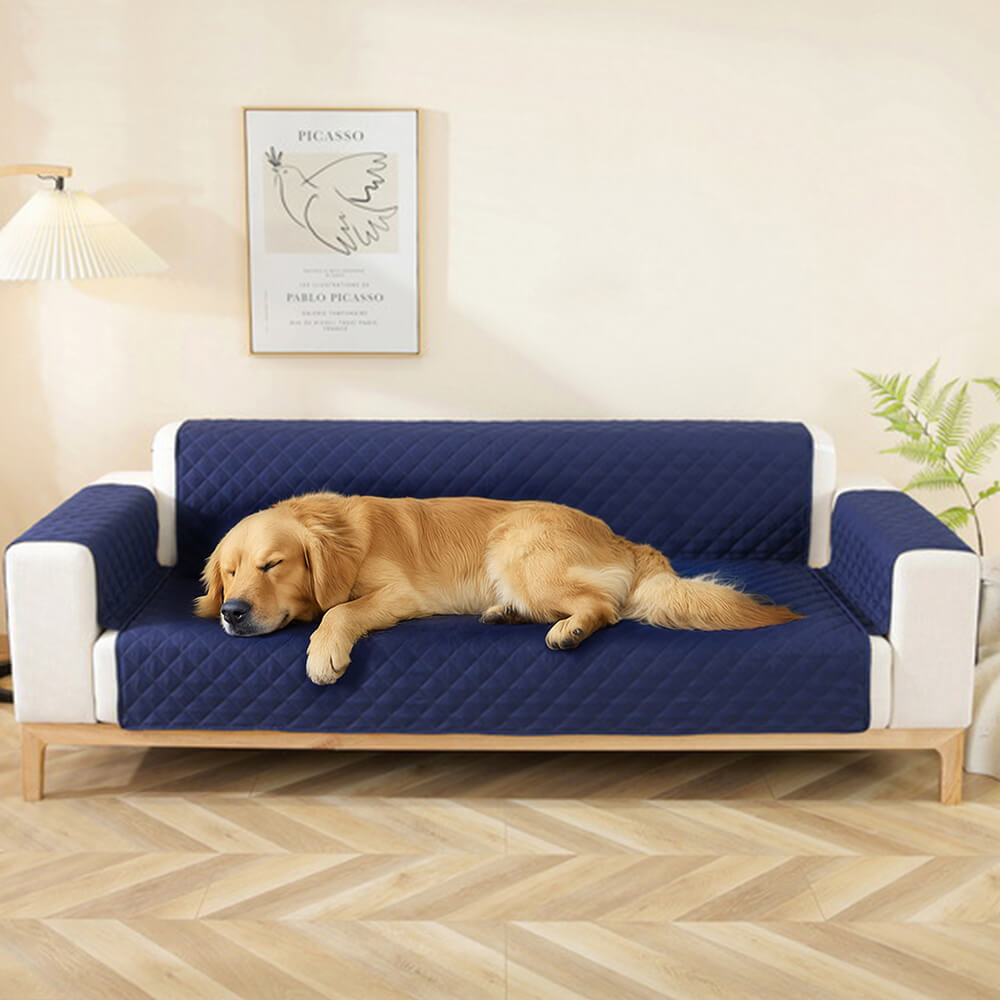 Modern Diamond One-Piece Sofa Protector Water-resistant Non-Slip Couch Cover with Armrest