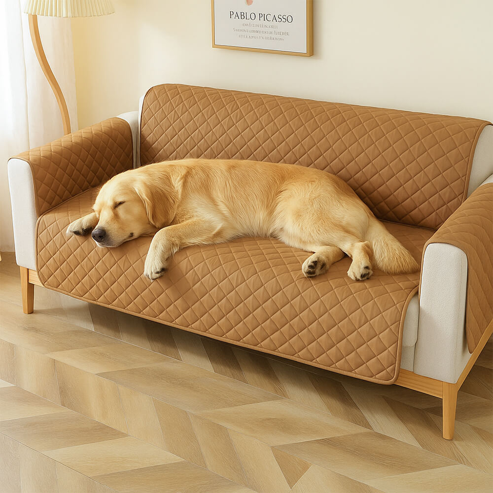 Modern Diamond One-Piece Sofa Protector Water-resistant Non-Slip Couch Cover with Armrest