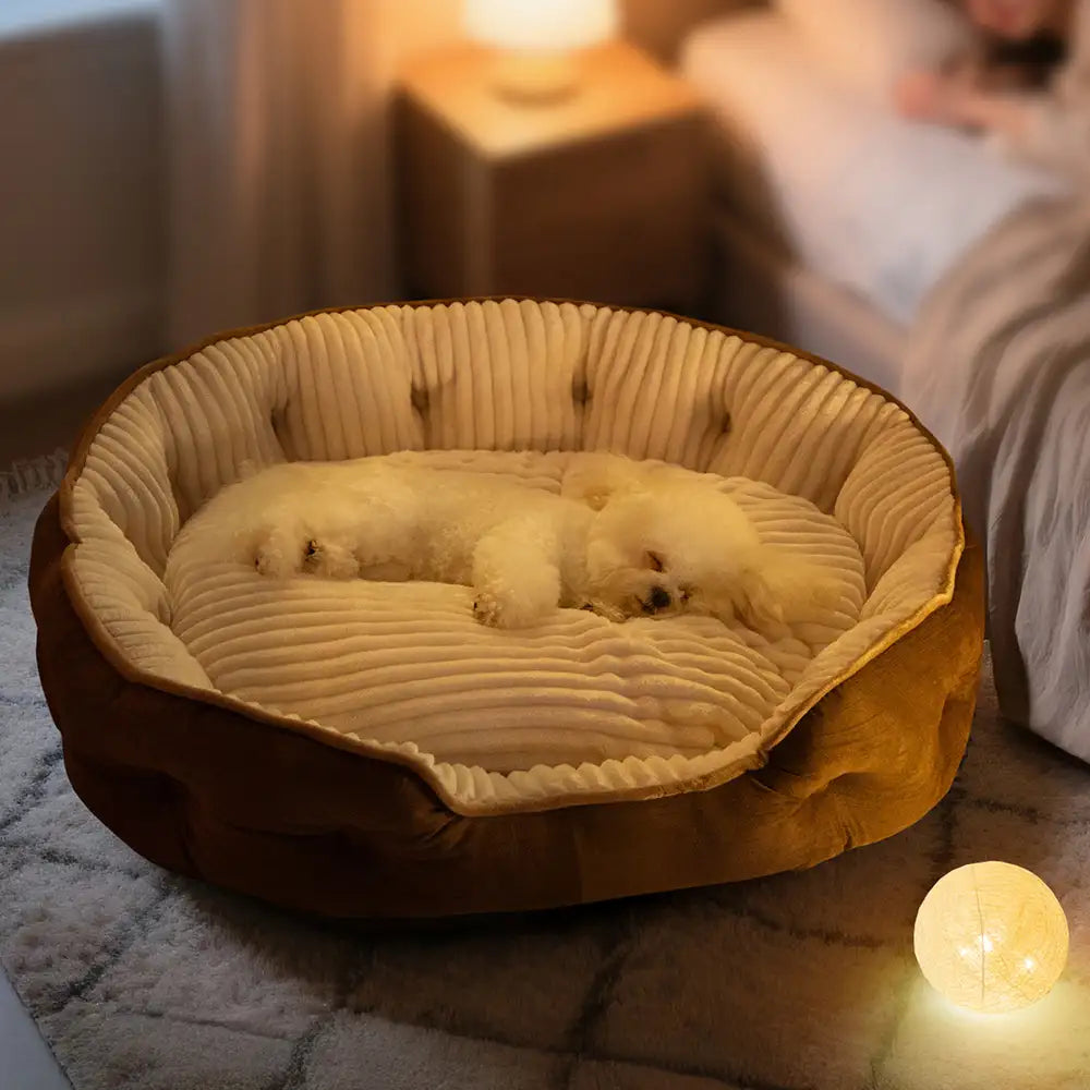 Plush Warm Comfortable Round Deep Sleep Dog Bed