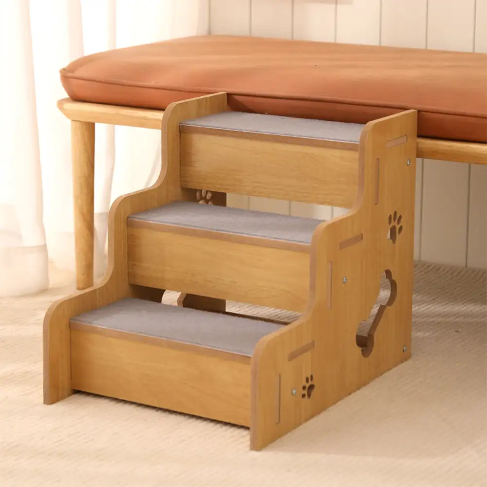 Safe Sturdy Wood Non-Slip Dog Ramp Stairs