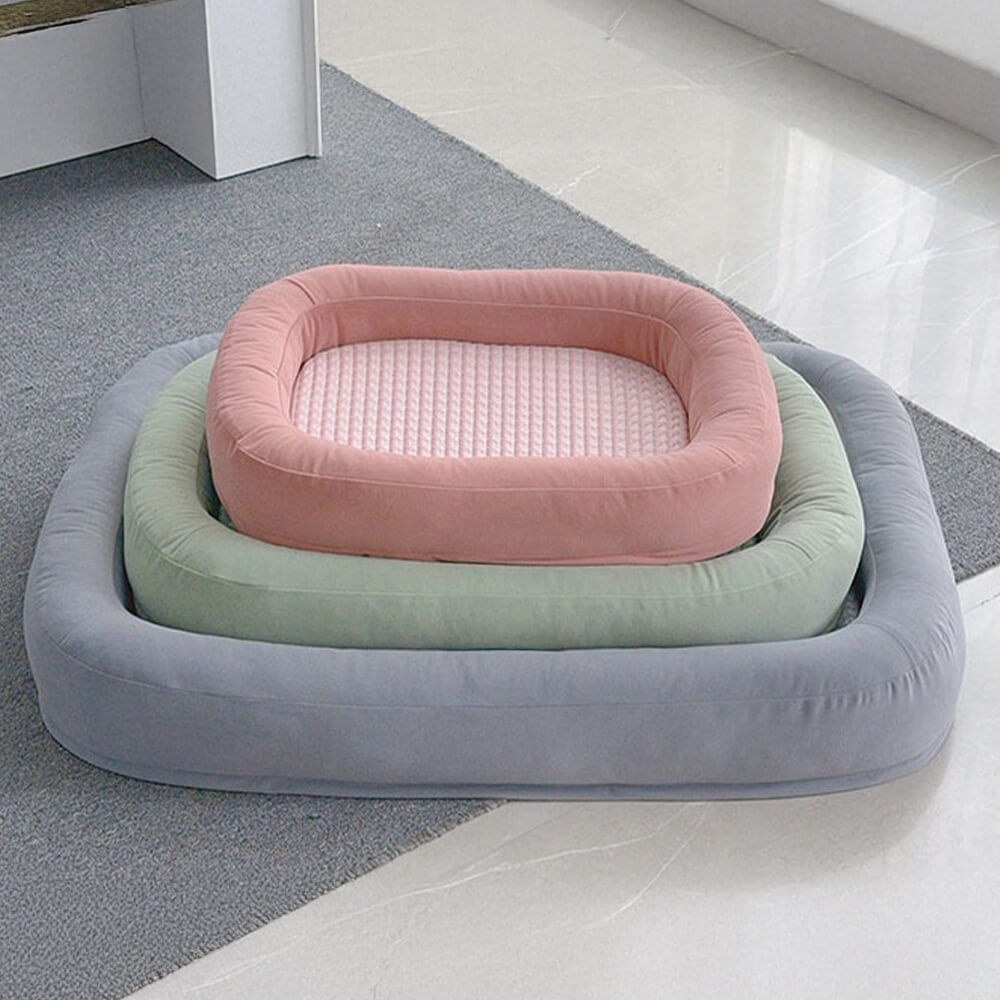 Soft Cooling Reversible Washable All-Season Oval Dog Bed