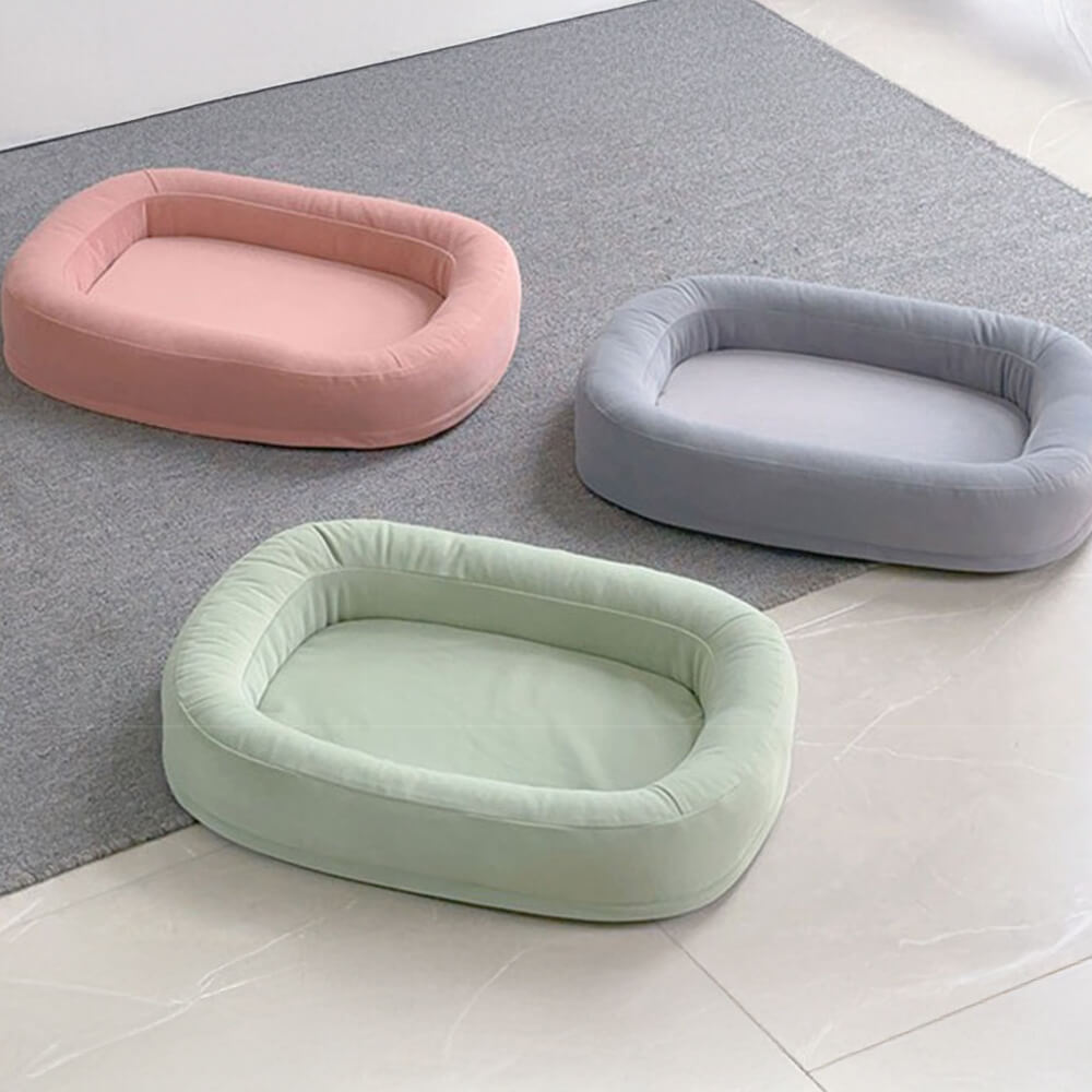 Soft Cooling Reversible Washable All-Season Oval Dog Bed