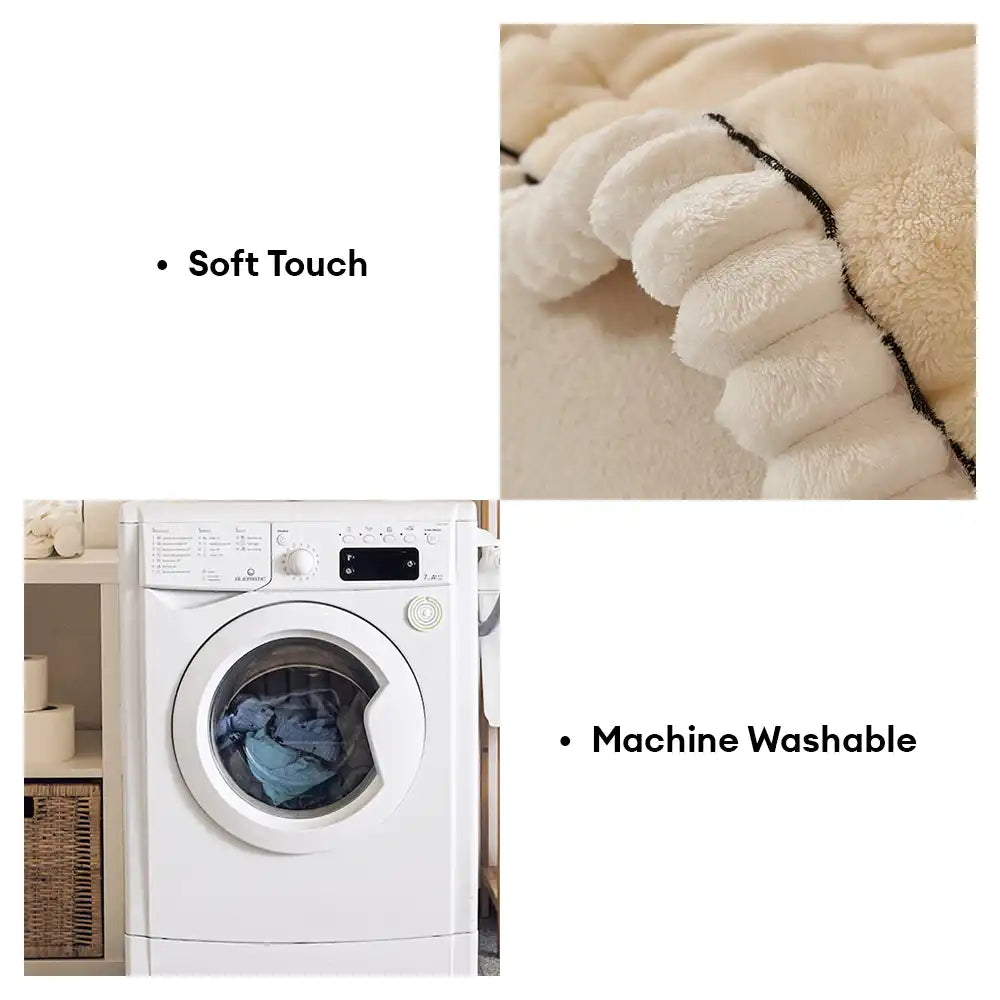 Solid-Color Fluffy Sofa Decor Thickened Couch Cover