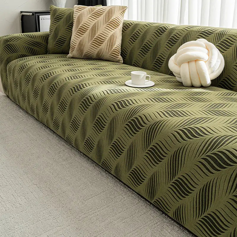 Thick Polar Fleece Jacquard Anti-Scratch Stretch Couch Cover