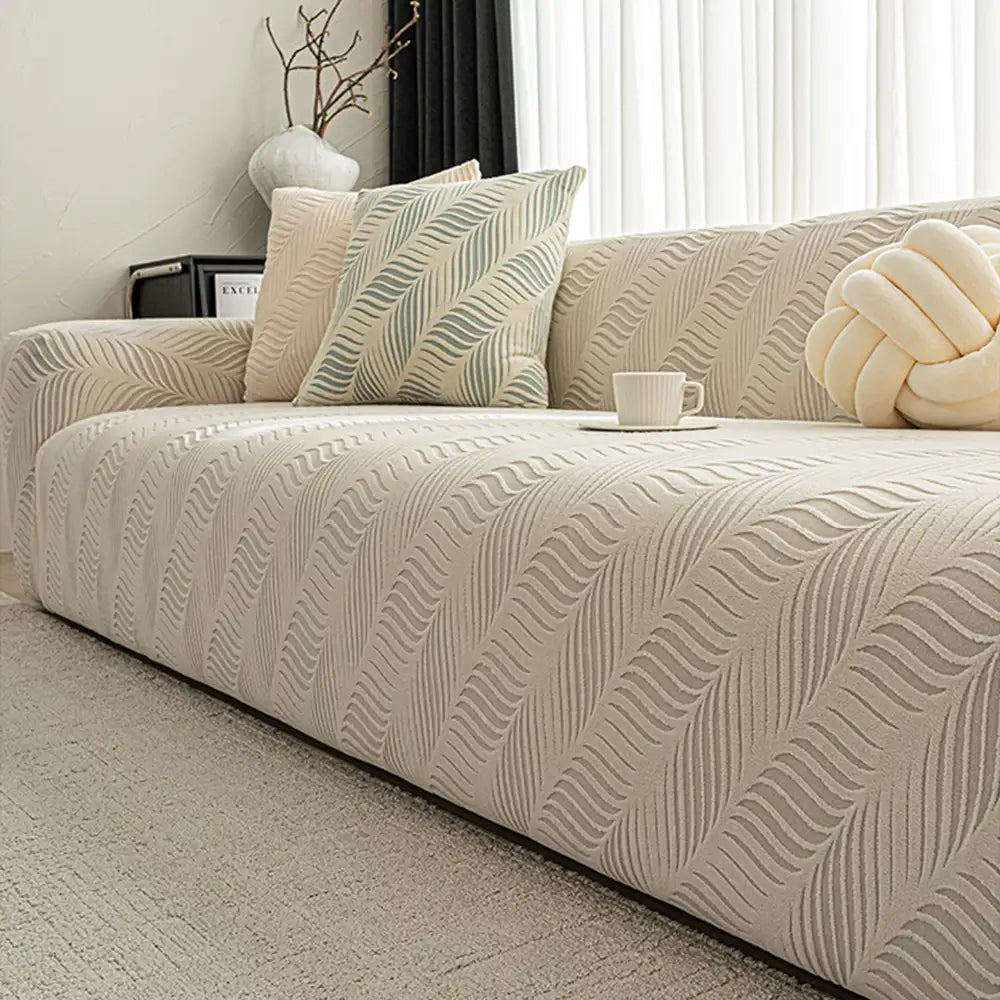 Thick Polar Fleece Jacquard Anti-Scratch Stretch Couch Cover