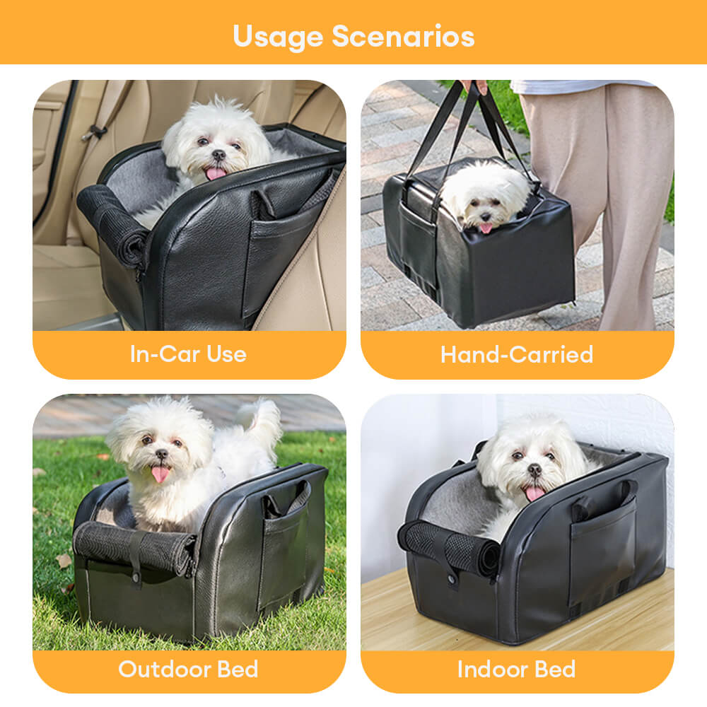 Travel Safety Elevated Detachable Dog Car Seat Center Console for Small Dogs