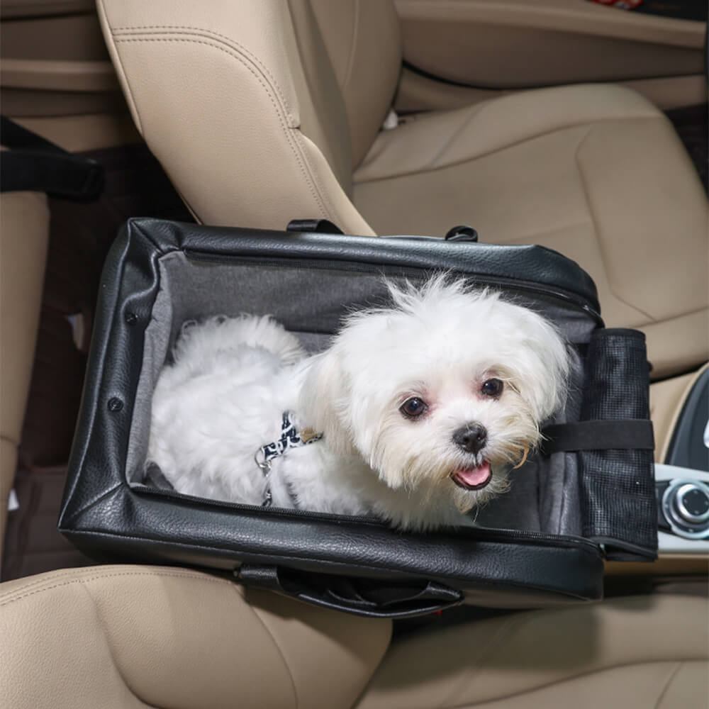 Travel Safety Elevated Detachable Dog Car Seat Center Console for Small Dogs