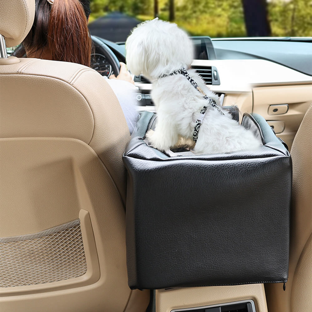 Travel Safety Elevated Detachable Dog Car Seat Center Console for Small Dogs