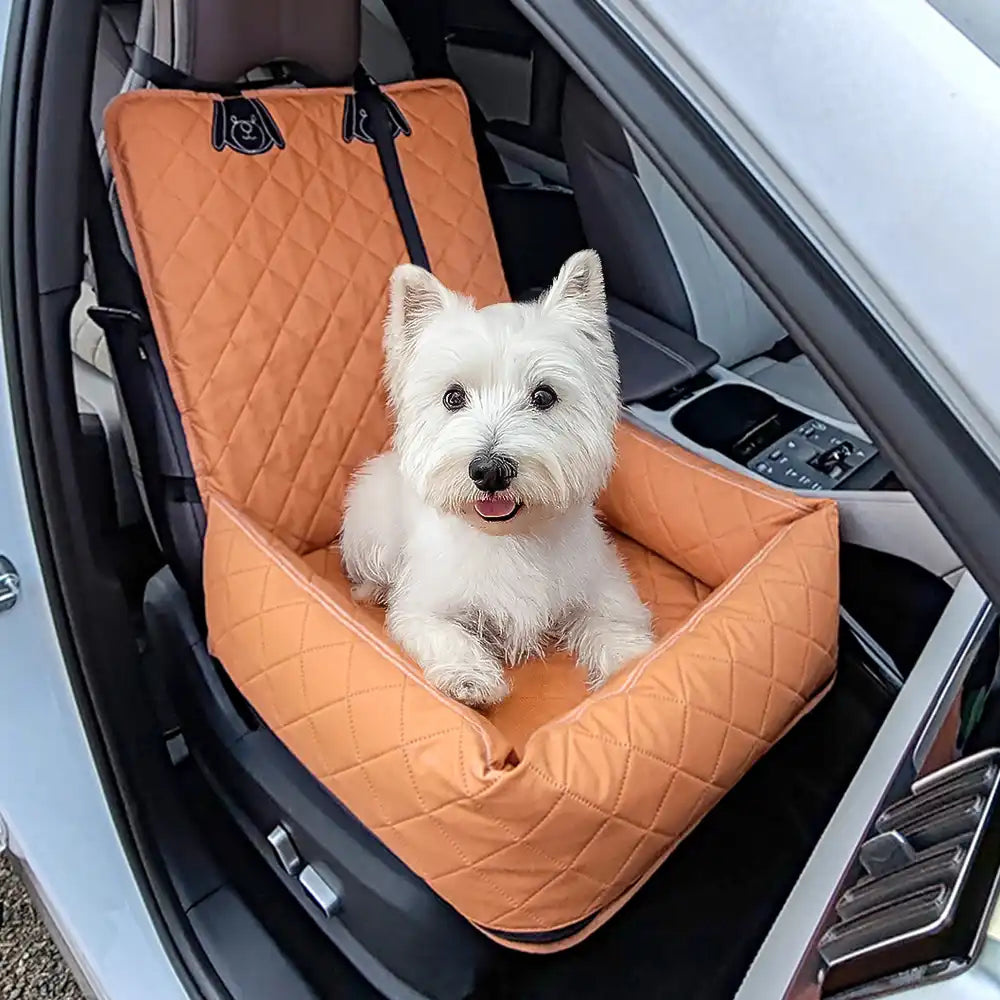 Water-Repellent PU Leather Scratch-Resistant Car Travel Dog Car Seat Bed