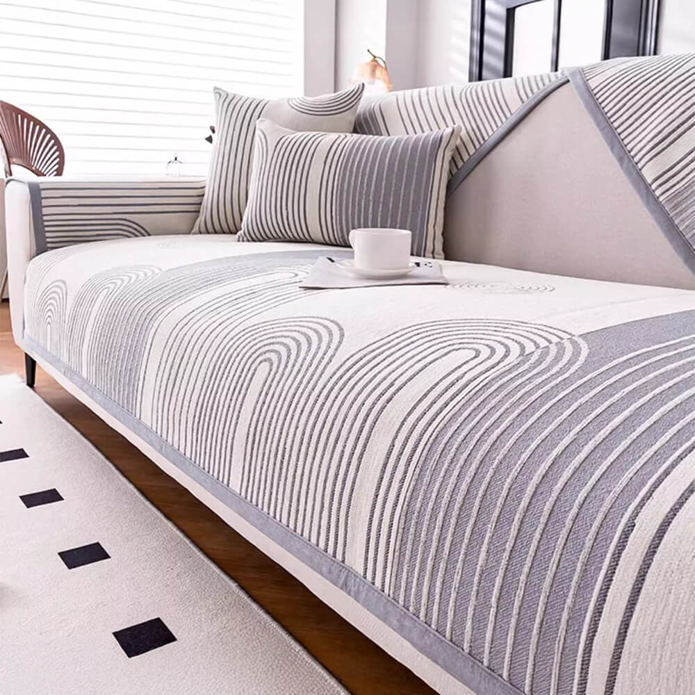 Chenille Arch Pattern Scratch-Resistant Couch Cover