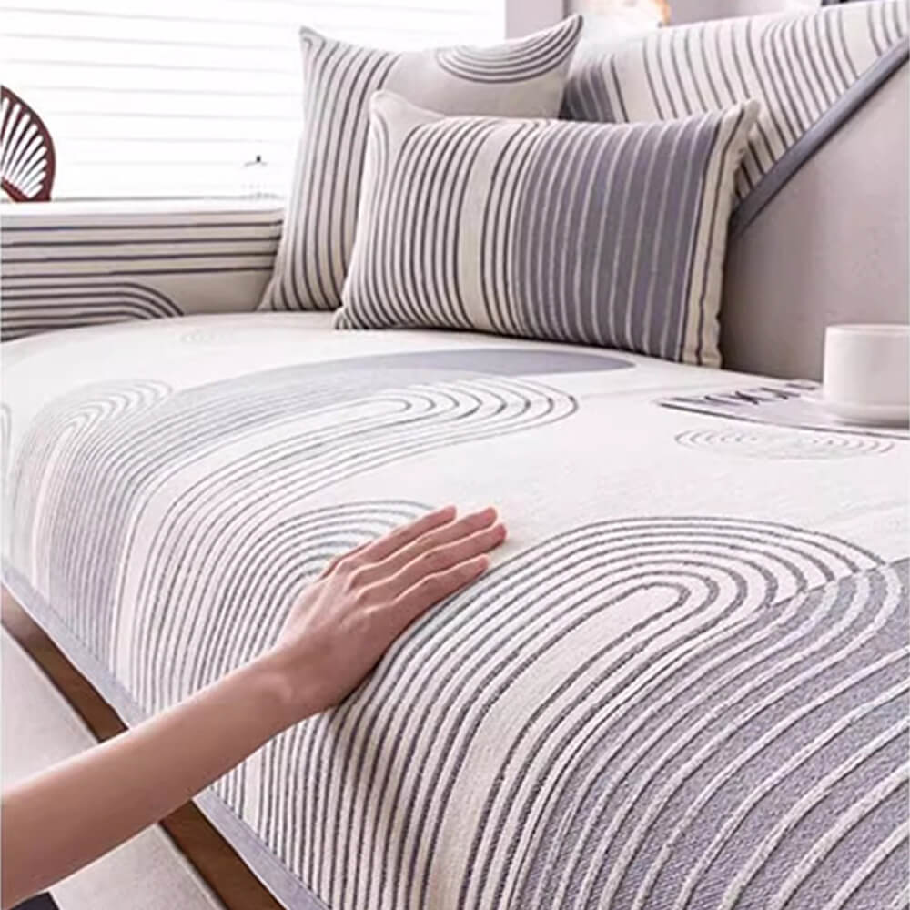 Chenille Arch Pattern Scratch-Resistant Couch Cover