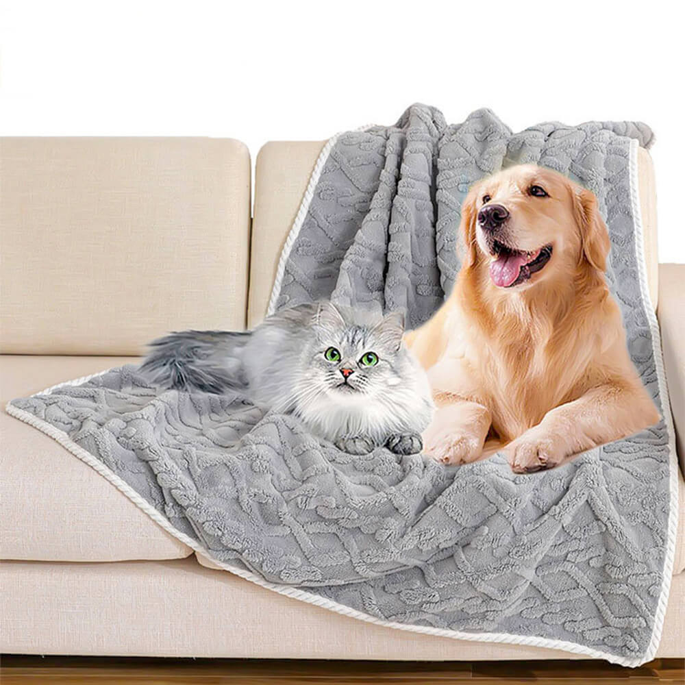 Luxurious Waterproof Soft Warm Polar Fleece Dog Blanket