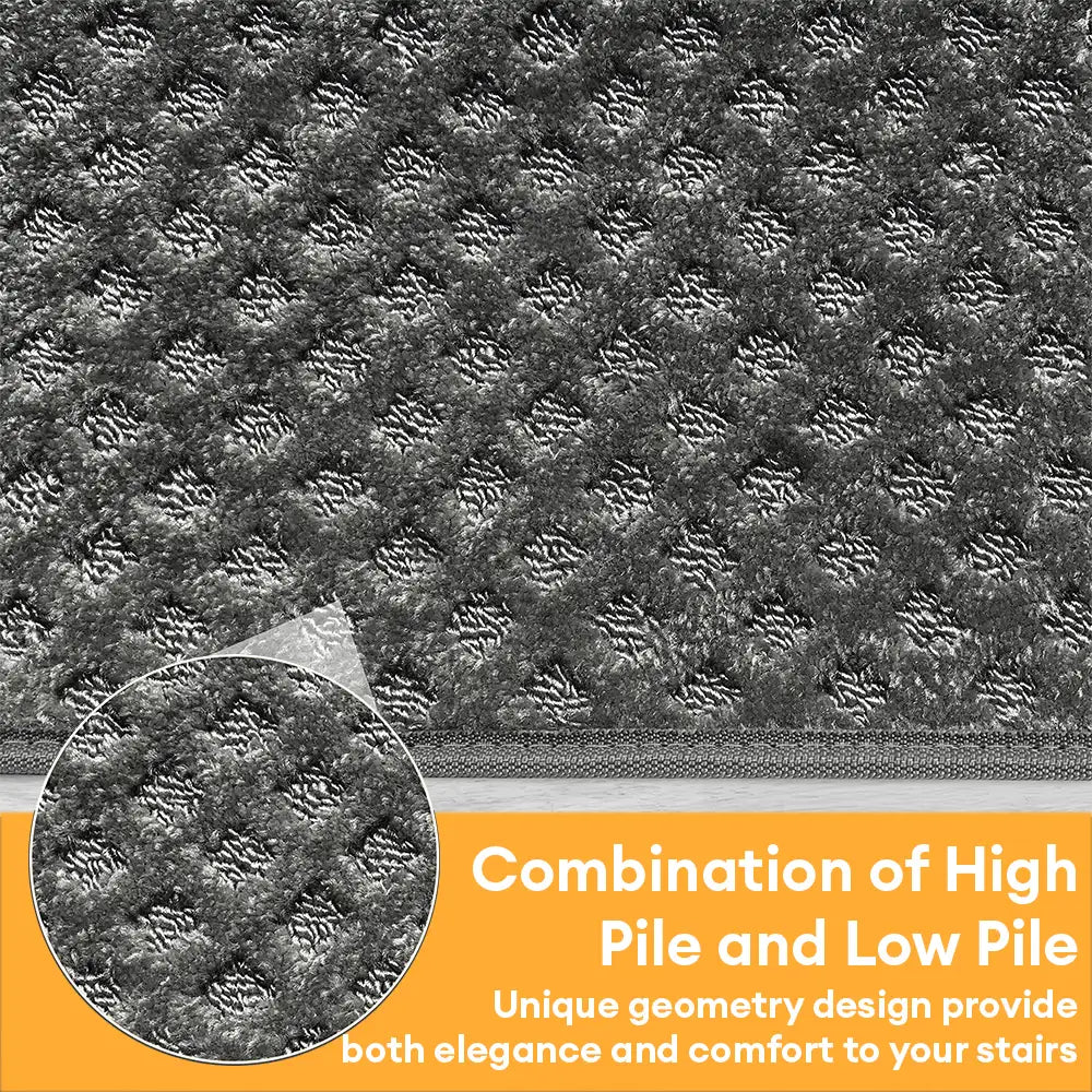 Soft Plush Indoor Stair Protectors Pet Friendly Tape Free Carpet Stair Treads