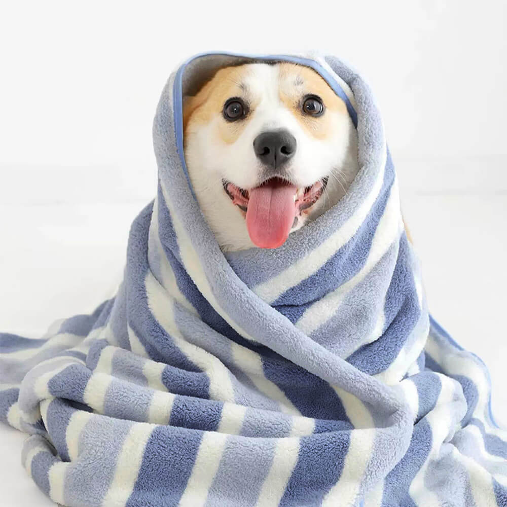 Striped Absorbent Drying Thickened Soft Dog & Cat Bath Towel