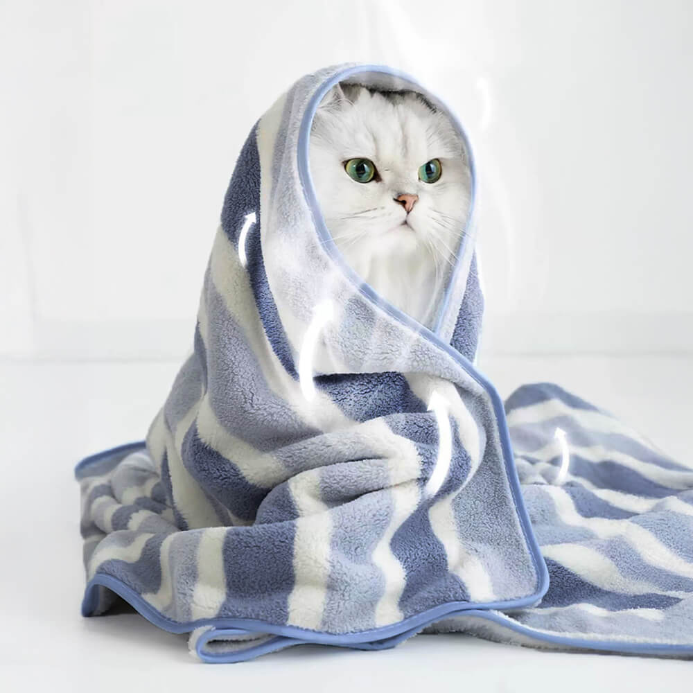 Striped Absorbent Drying Thickened Soft Dog & Cat Bath Towel