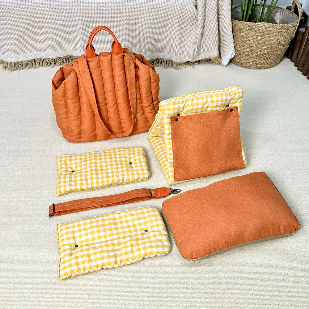 Gingham Portable Soft Multi-Purpose Dog & Cat Carrier Bag