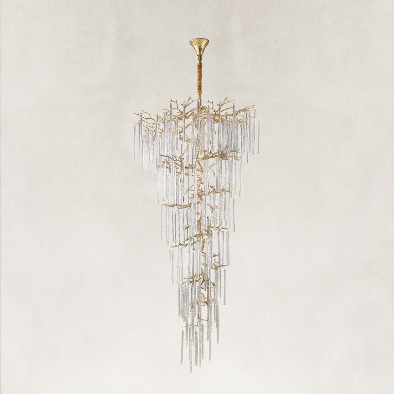 Glacia Crystal Tree Branch Staircase Chandelier 95"